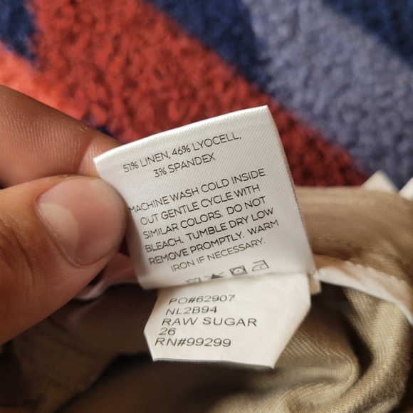 Level 99 Dayla Cargo Pants Womens Size 26 Raw Sugar Beige Linen Lyocell New - Picture 8 of 10